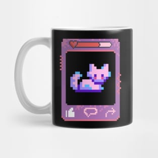 A Pixel Art of a Cat Mug